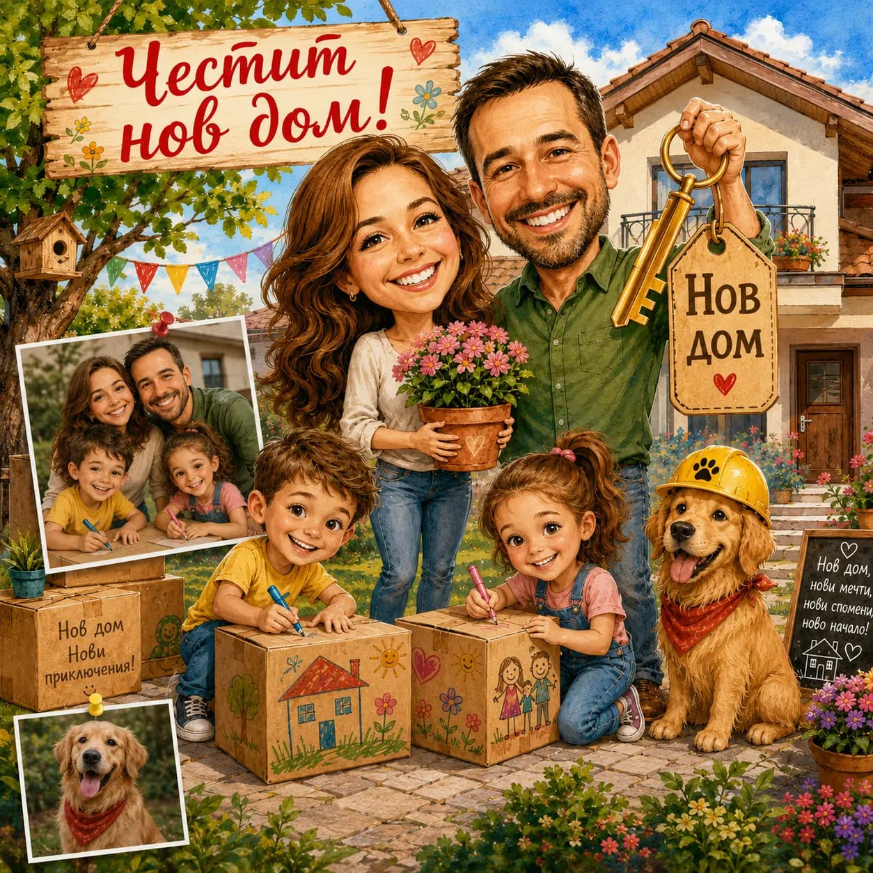 Нов дом с усмивка и весели пожелания