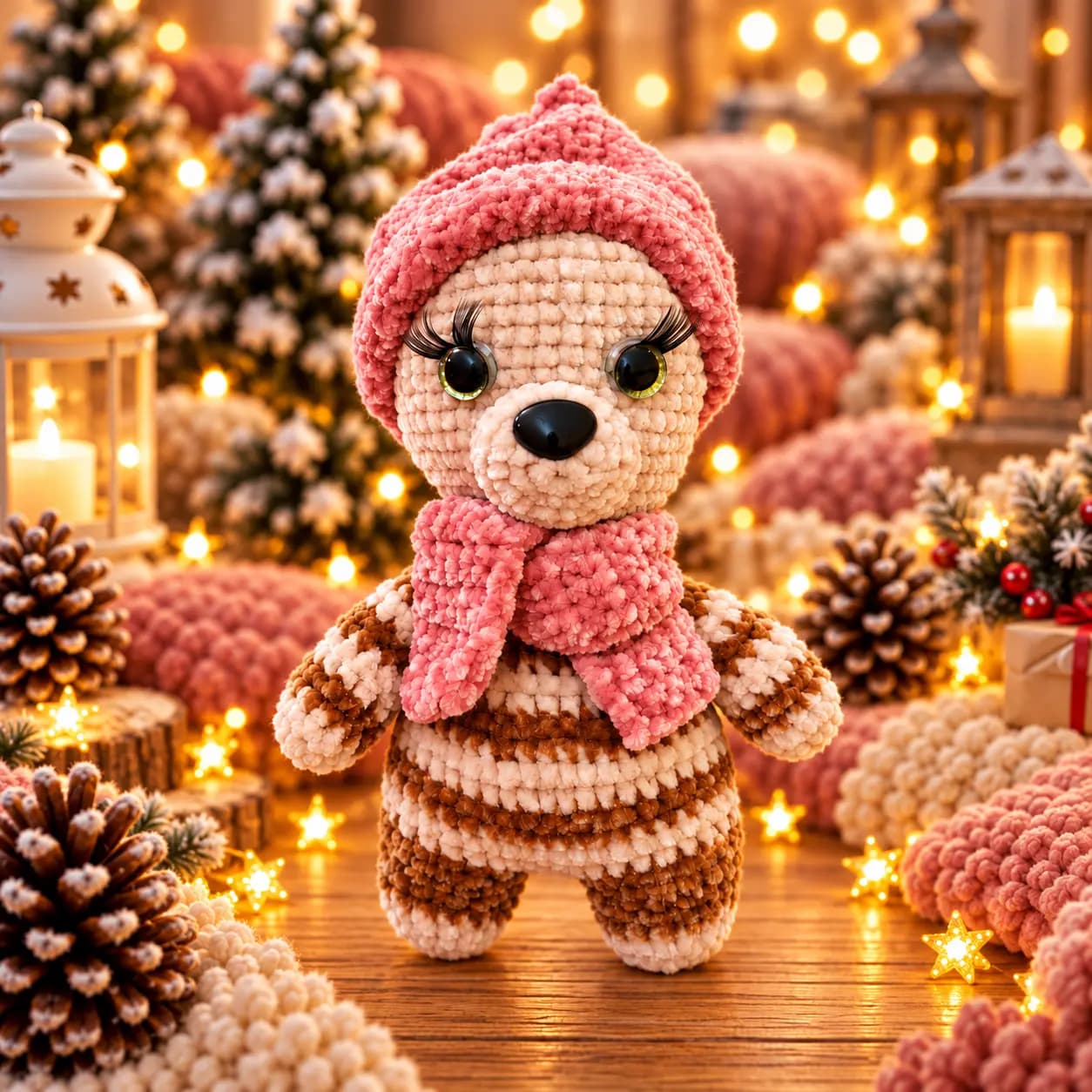 Mitsi the Kitten - An Adorable Handmade Crochet Cutie with Sound, Hat and Scarf