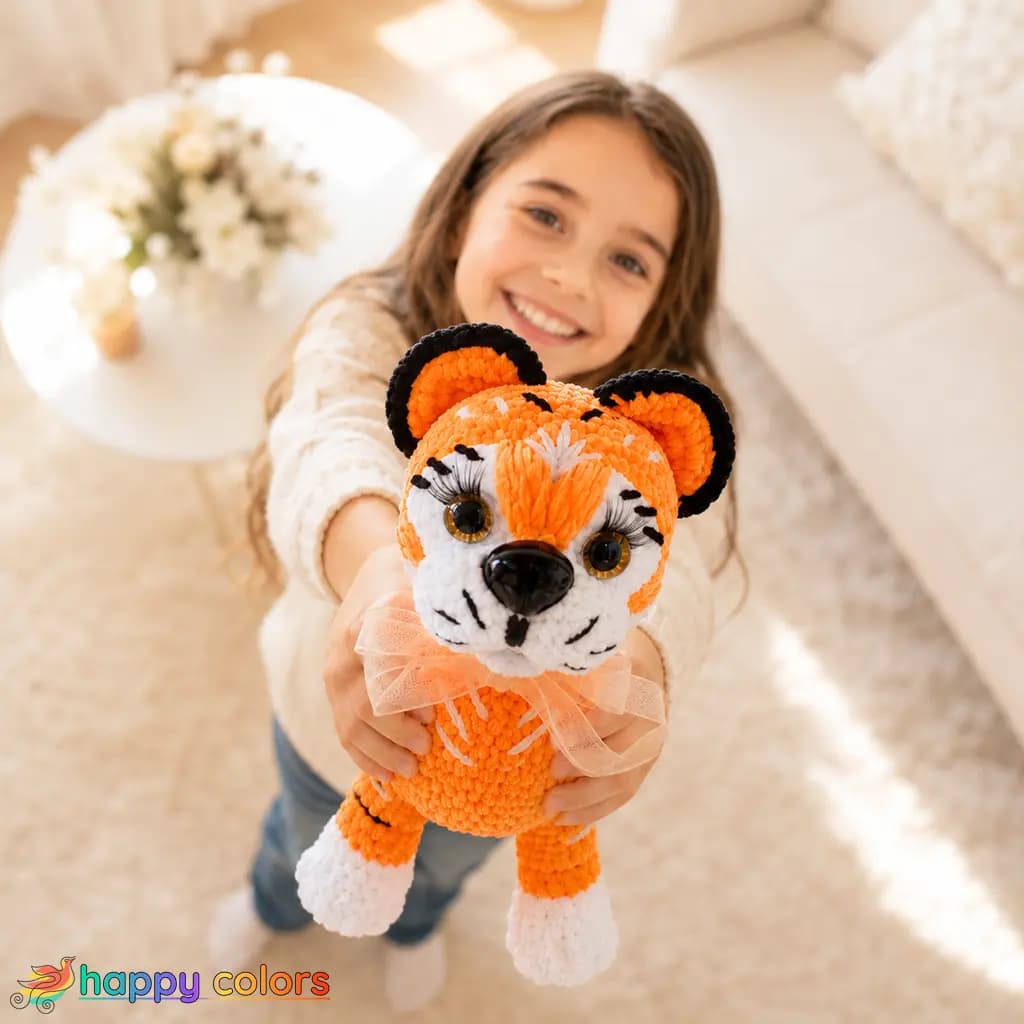 Rizhko – A Hand-Crocheted Tiger with a Big Smile