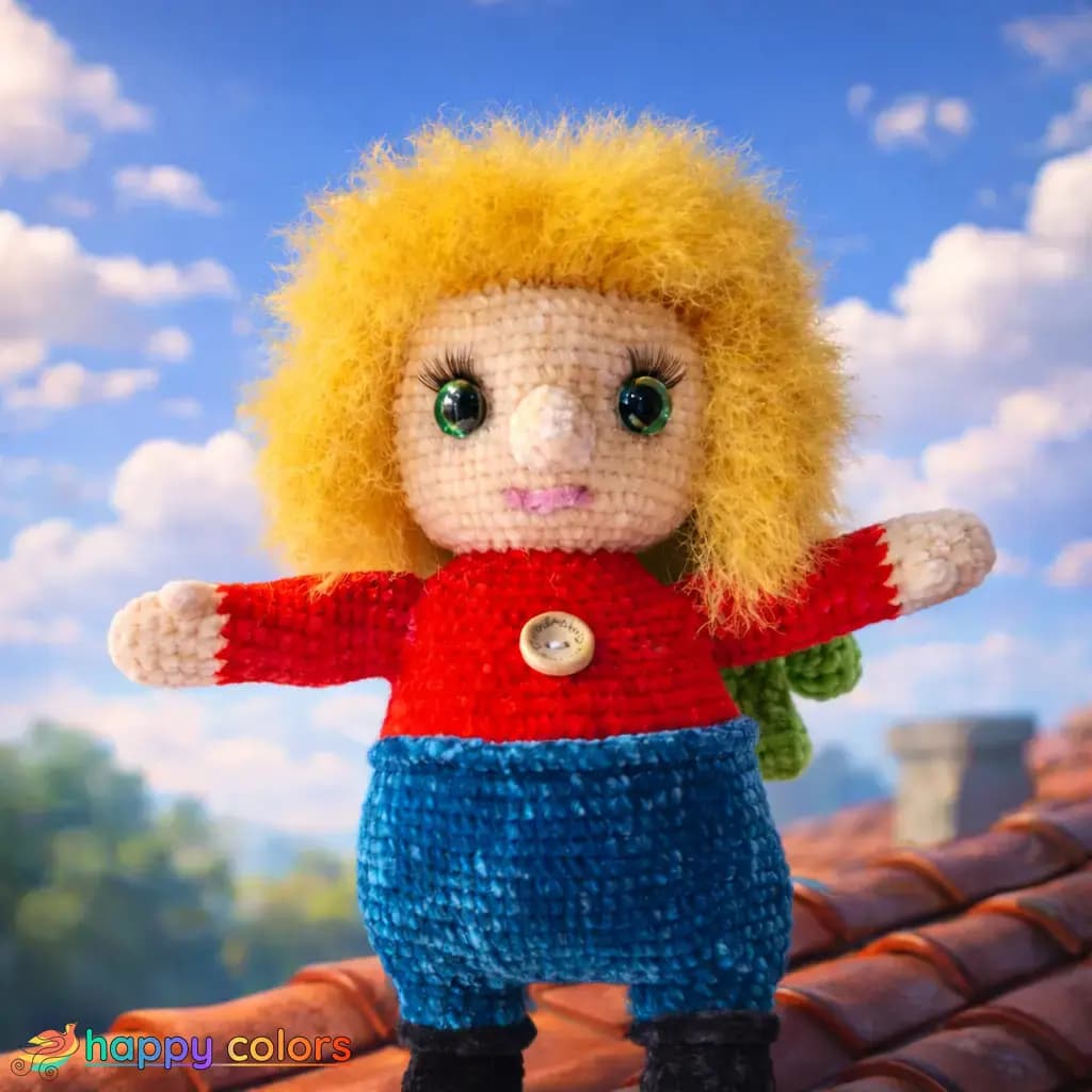 Karlsson – Crochet Toy with a Spinning Propeller