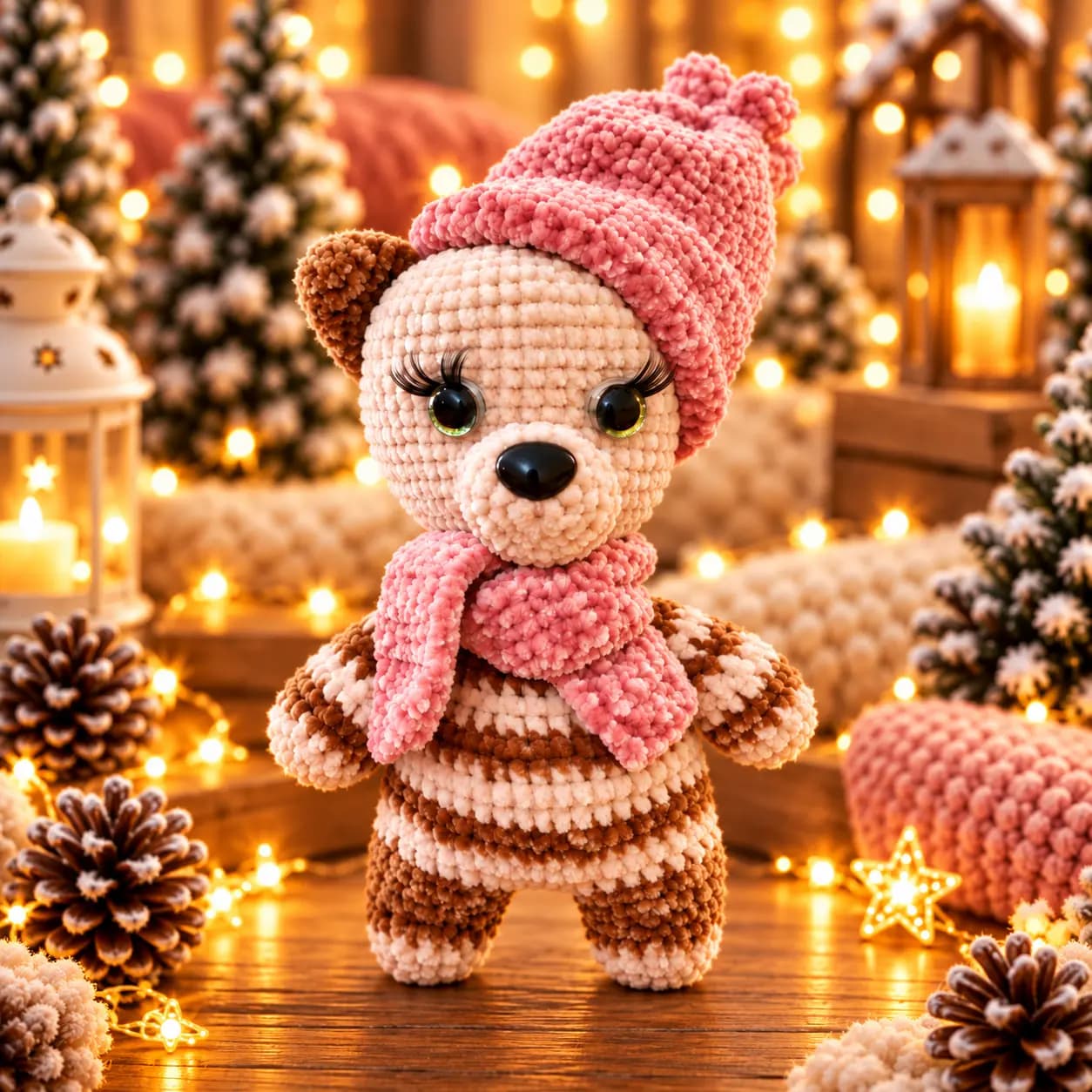 Mitsi the Kitten - An Adorable Handmade Crochet Cutie with Sound, Hat and Scarf