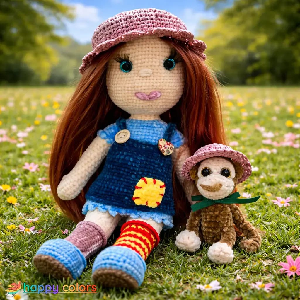 Pippi Longstocking and Mr Nilsson – Crochet Toy Set